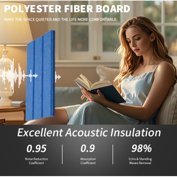 Eco Friendly PET Polyester Fiber Acoustic Panel Hotel 3D Wall Panel