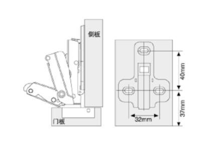 Full Overlay Kitchen Cabinet Door Hinges Hardware , Soft Close Cupboard Hinges