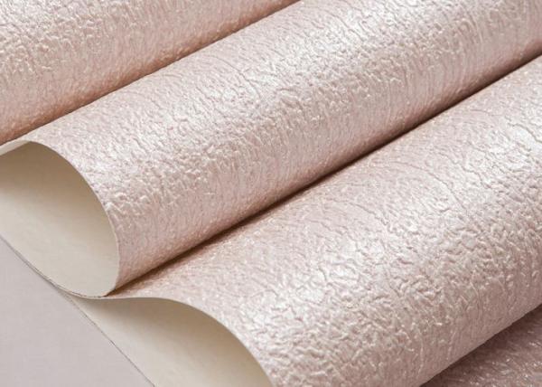 Light Pink Embossed Vinyl Wallpaper Waterproof Solid Pattern Vivid 3D Effect