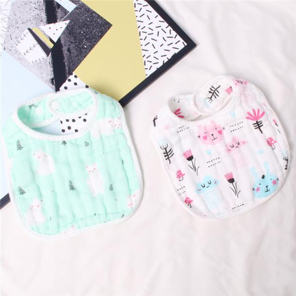 Dyed Premium Muslin Newborn Baby Bibs Absorbent Existing Pattern Eco Friendly