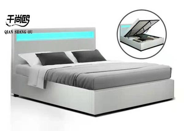 Custom Modern LED Upholstered Bed With Lights 160*200cm