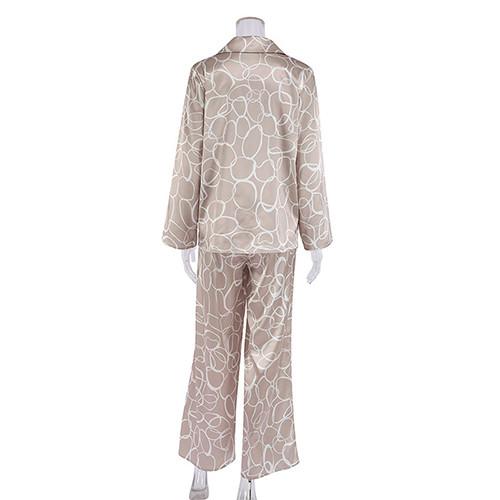 2022 irregulares da forma impressos por muito tempo Sleeved o pijama fraco ajustado para senhoras