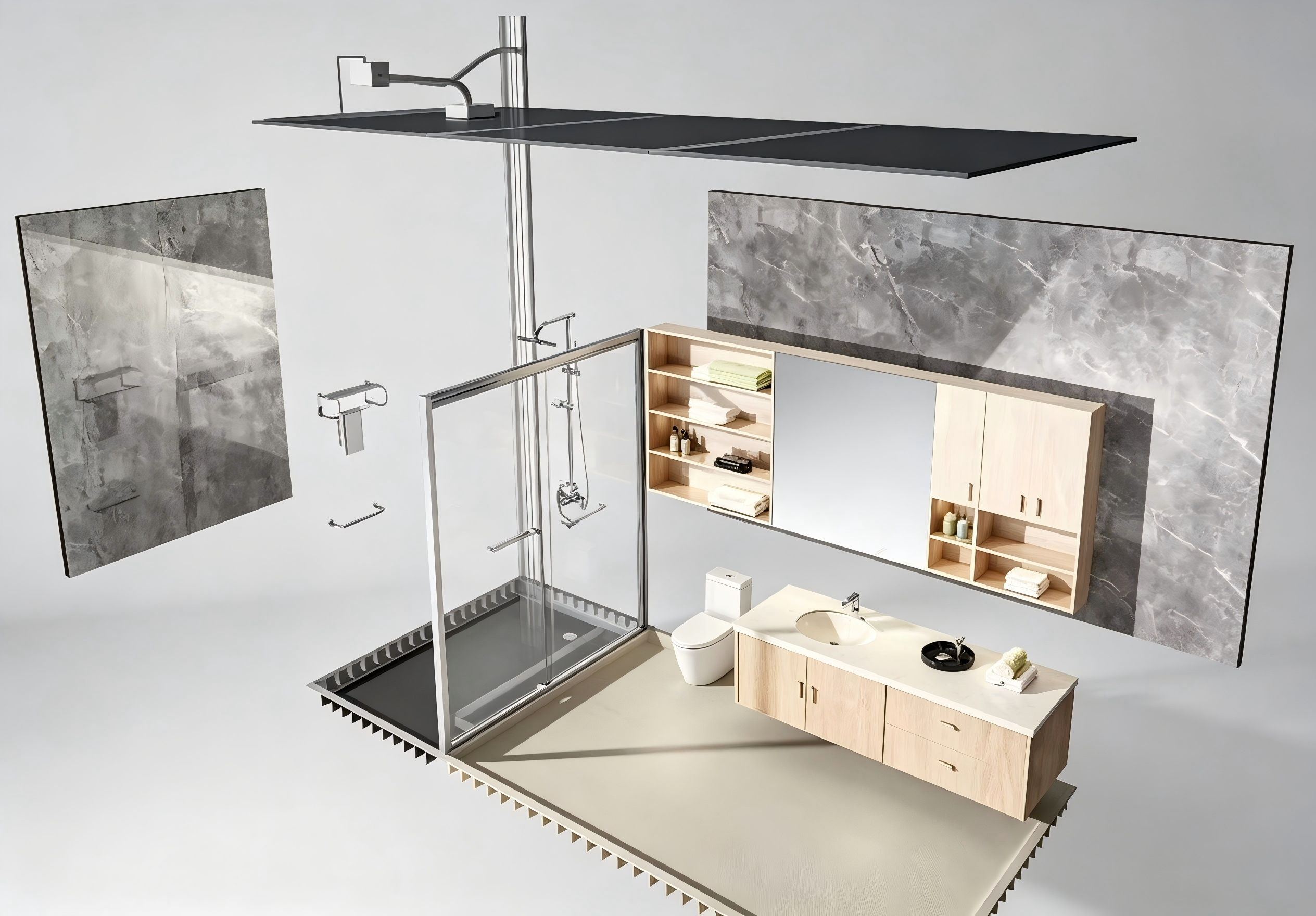SMC Integrated Shower Enclosures: Durable Wet/Dry Separation
