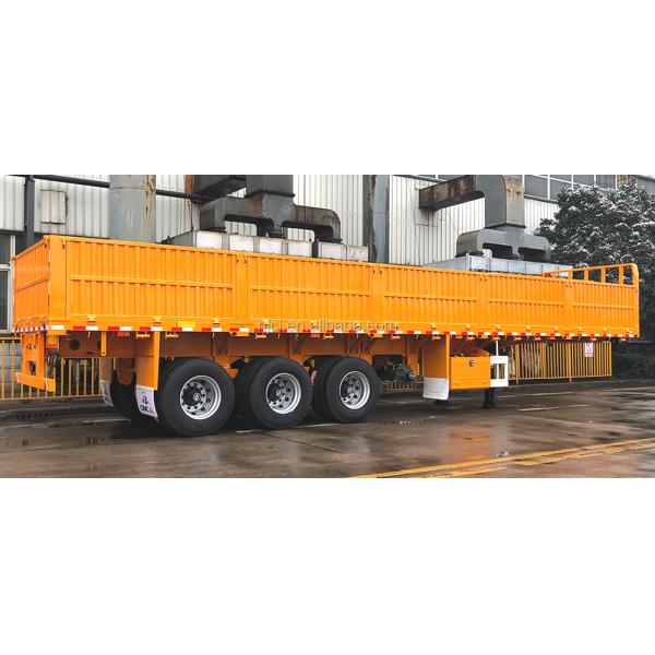 CIMC HUAJUN 50t Tri Axle Cement Transportation Fence Cargo Trailer with 12R22.5 Tires