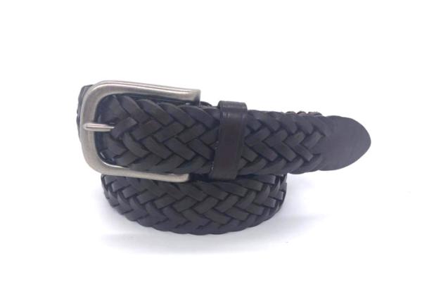 Mens Business Casual Cow Leather Bradied Belt Without Holes