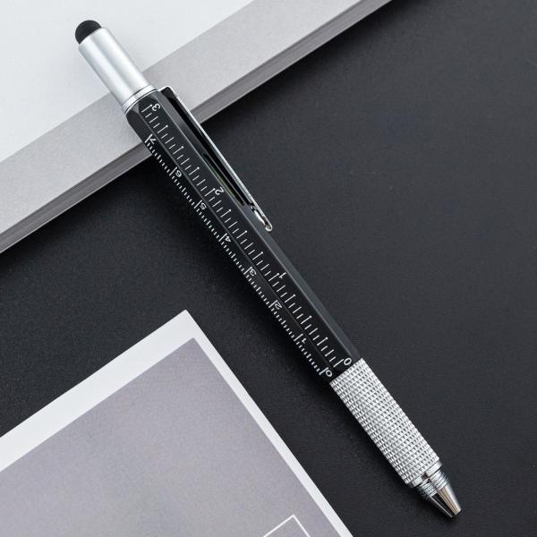 Multifunctional Metal Creative Ballpoint Pen Ruler Screwdriver Touch Screen Gradienter