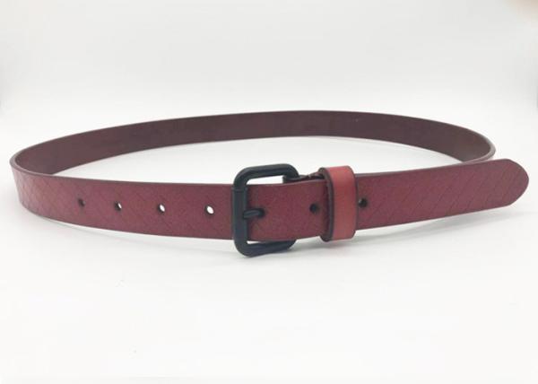 8” Wide Strapssed Leather Belt Diamond Embossed With Black Roller Buckle