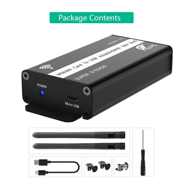Mini adaptateur PCI-E vers USB avec fente pour carte SIM pour le module WWAN/LTE