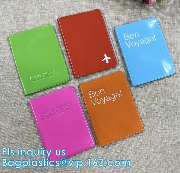 shinny promotion PVC Passport cover or Passport Case, PU and PVC grid card holder with zipper passport cover, Passport C