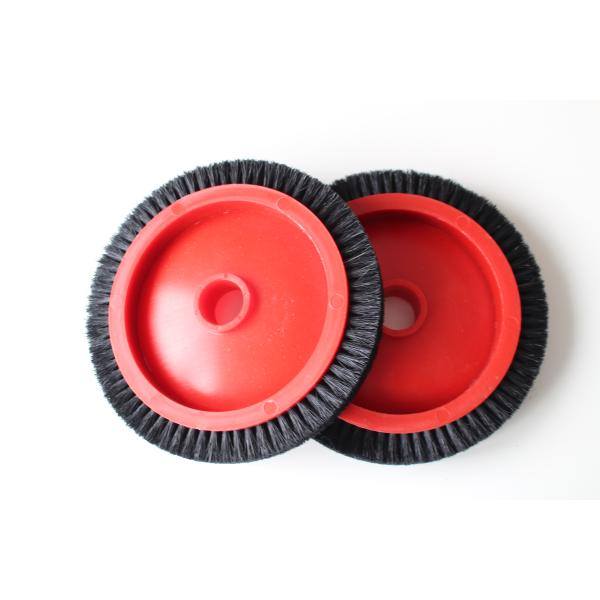 Parties de la machine à stenter de Monforts Couleur rouge Tissu brosse roue Corps en plastique Noir Cheveux de porc 26/22mm Dia interne