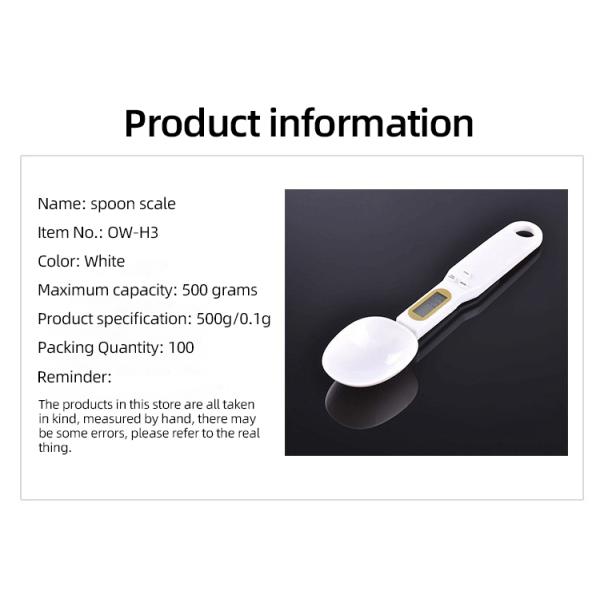 23*5,8*2cm écologique électronique électronique en plastique cuillère échelle cuisine outil de mesure alimentaire avec écran LCD