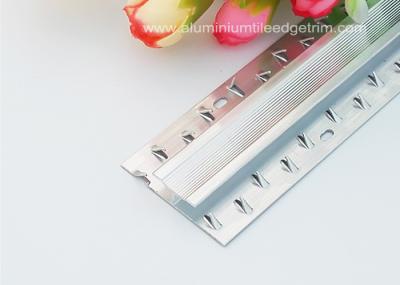 6063T5 Aluminium Carpet Dual Edge / Joint Strip Shiny Silver Effect