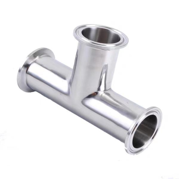 Acier inoxydable 316 304 Polissage Sanitaire Ss304 Tri-Clamped à trois voies Tee égal pour le lait alimentaire