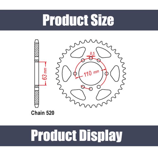 520 42T Orange Billet Aluminum Motorcycle Sprocket for KTM Duke 200 Rear Wheel Drive