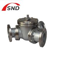 Valve à bille à bride en acier au carbone à 3 voies pour ports industriels Taille 1/8 
