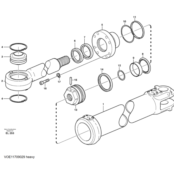 V-O-L-V-O Wheel Loader L150E L150  Steering Cylinder Repair Seal Kit 11709029