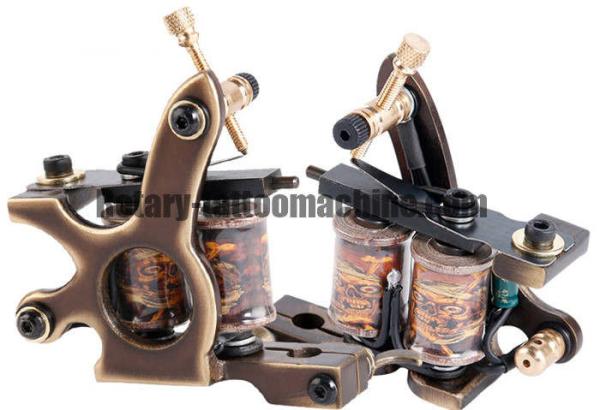 Handcrafted Copper Coil Tattoo Machine 10 Wraps Pure Brass Coils For shading 8 Wraps For Lining