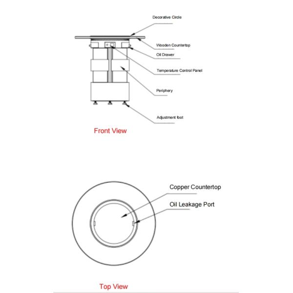 Small Electric Copper Teppanyaki Grill Table 220V 3KW