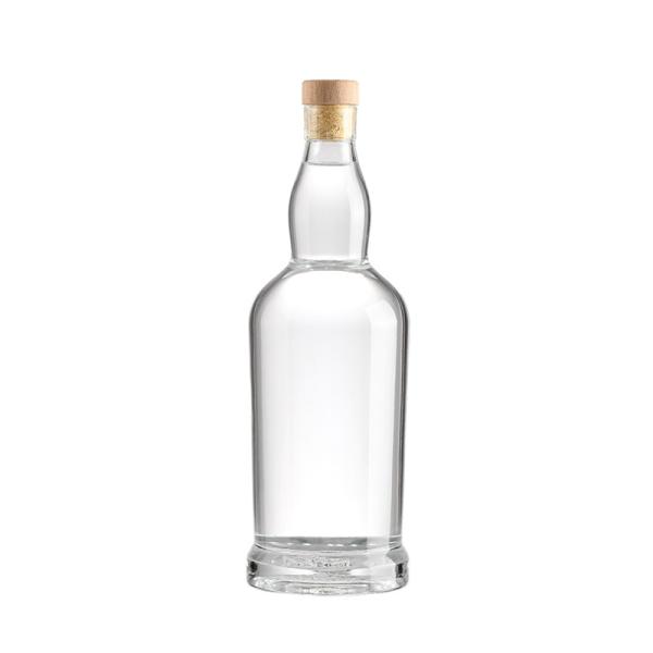 Garrafa de vidro de uísque 700 ml Garrafas de vidro quadradas de 1000 ml com colar de alumínio plástico PP