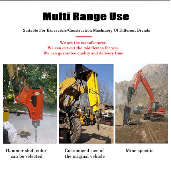 Triangle Side Type Excavator Breaker Hammer 300kg With Intelligent Breaking Technology