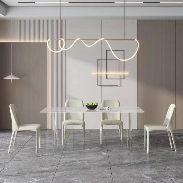 Sleek Metal Leg Dining Chairs , Minimalist Silhouette High Back Dining Room Chair