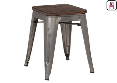 Tamborete de barra feito sob encomenda do estilo de Tolix da cor, cadeira Seat de madeira de Tolix da cafetaria 