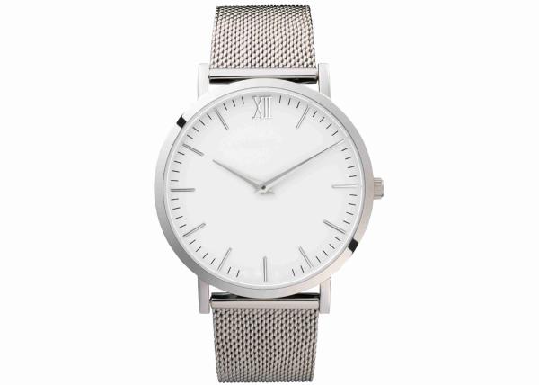 Simple Minimal Design Silver Stainless Steel Watch For Man , 20mm Width Band