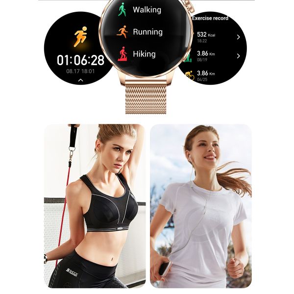 Bluetooth Call Sports Fitness Bracelet Waterproof Music Heart Rate Sleep Lady Health Smartwatch