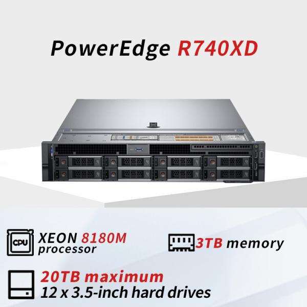 Stock Storage Server Used Enterprise 2U Rack EMC Server R740XD Ready for Purchase
