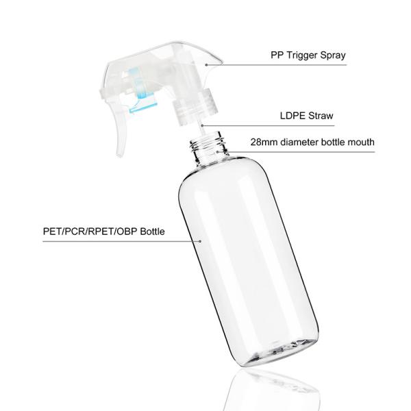 O círculo de Boston garrafas plásticas do pulverizador de 10 onças molha os recipientes 300ml com pulverizador do disparador