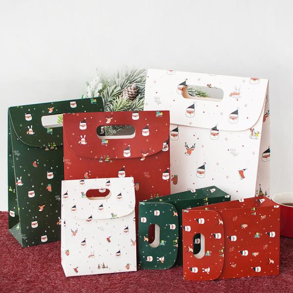 Custom Printed Christmas Gift Bags Kraft Paper Flip Top