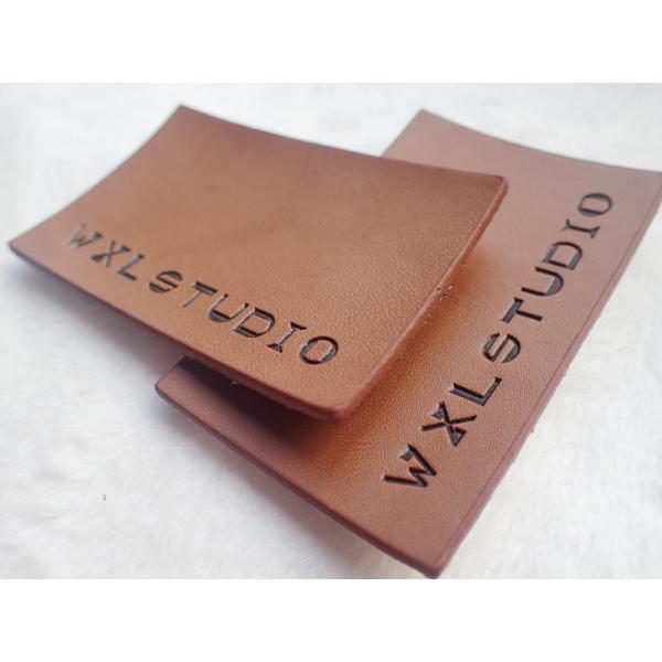 Персонализированная заплата одежды логотипа кожаная выбила черный ярлык кожи логотипа