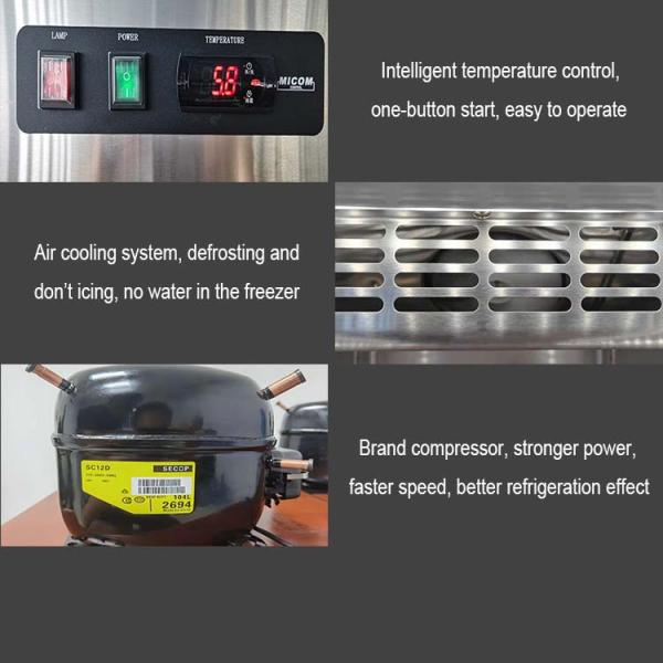 Холодильник с морозильной камерой для ресторана в вертикальном положении, коммерческий, 360 л