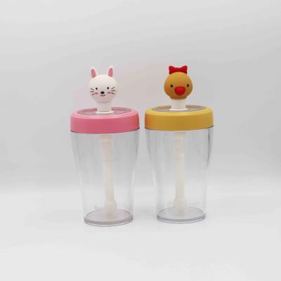 Multi Color Transparent Plastic Straw Water Bottle Kids School Use