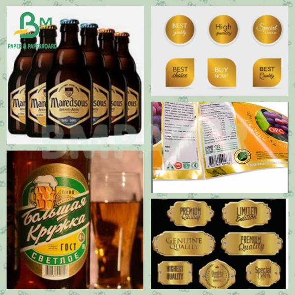 70gsm Wet Resistance Golden Aluminum Metallized Beer Laber Paper