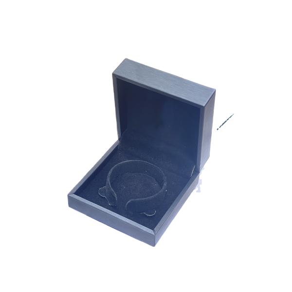Customized Luxury Black PU Leather Bangle Box Paper Sleeve Leather Packaging OEM Leather Bracelet Box Jewelry Storage Packaging