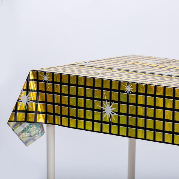 Golden Disco Table Cloth 1x2m 100x200cm Disco Party Tablecloth
