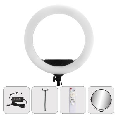 22-inch large ring light with adjustable white warm light and digital display, suitable for live broadcast fill light and makeup fill light