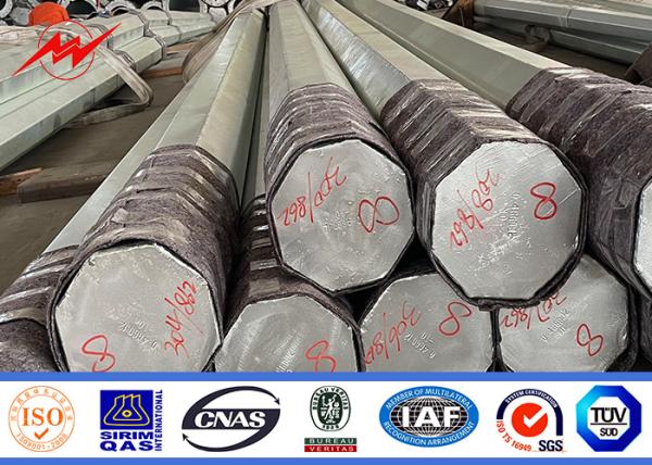 Galvanized Distribution Steel Pole 30FT 9150mm 3.0mm Thickness