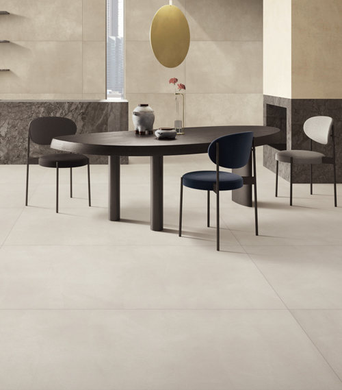 Grey Ceramic Tile Bathroom Textured Microcement- Marmorino Light Grey Color 750*1500mm Size