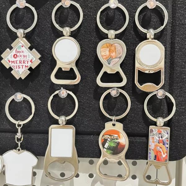 Décapsuleur de bouteille de bière personnalisé avec porte-clés, sublimation, décapsuleur en métal avec porte-clés