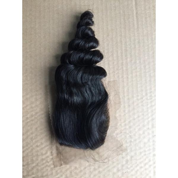 130 Density Indian Remy Hair  Loose Wave Lace Closure Free Style