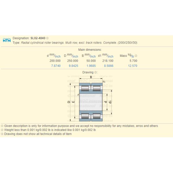 СЛ02 4840 а К3, носить серии СЛ подшипника ролика ННКЛ4840В цилиндрический среднего размера