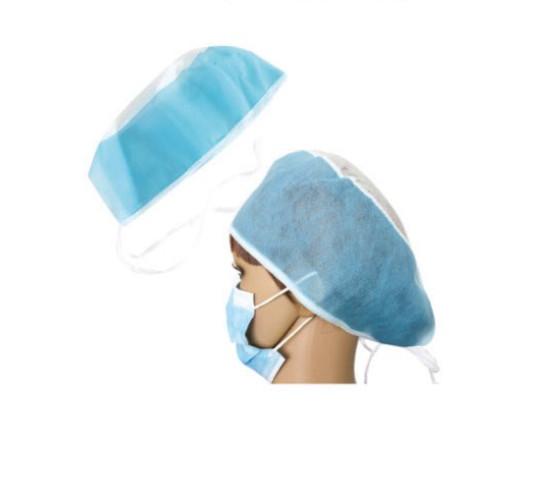 S&J Disposable Surgical Surgeon Cap Nonwoven Soft PP Material Fit Type Includes Adjustable Ties and Elastic Band for Secure Fit