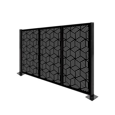 Cercas de jardim de alumínio preto anodizado Leve Cercas de privacidade impermeáveis