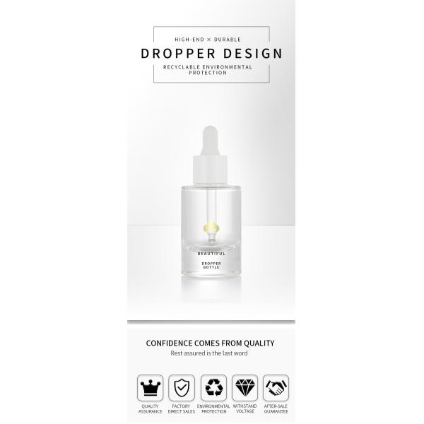 Обслуживание OEM / OEM прозрачная матовая бутылка-капельница для волос на 30 мл с жидким эфирным маслом