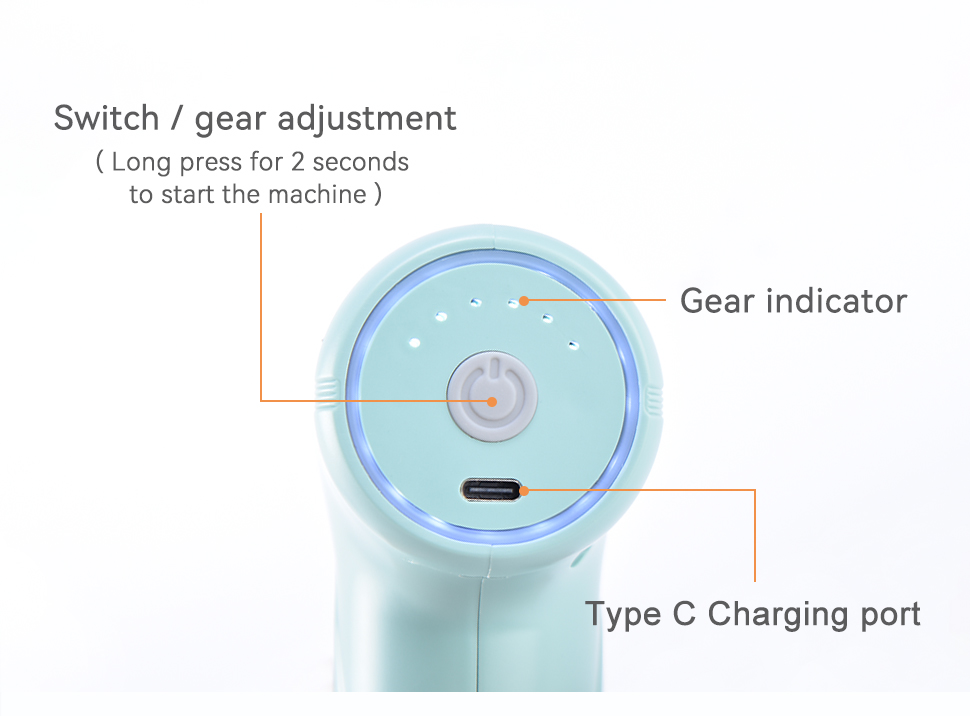 Handheld Fascial Gun with 5 Massage Heads and 6 Speed Adjustments for Deep Tissue Percussion Massage at 60dB Max Noise