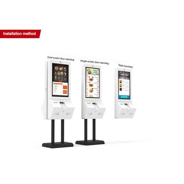 32-inch optional wall-mounted and floor-standing dual-screen self-service ordering and payment machine for unmanned restaurants