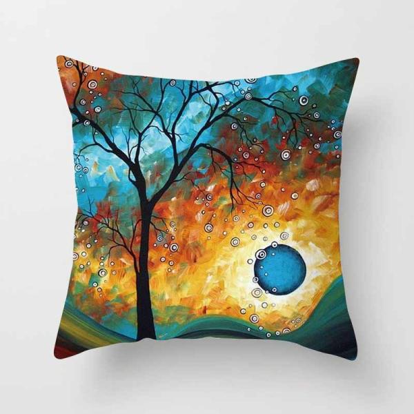 Throw Pillow Covers Hippy Elephant Tree of Life Cushion Cover Throw Floral Printed Pillow Case 18 X 18 Inch Pillowcase