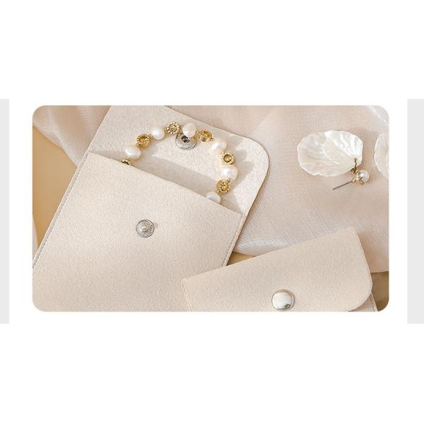 Jewellery Pouch Customized LOGO Apricot Microfiber Velvet Bag Envelope Bag Anti-Oxidation Jewelry Storage Jewelry Bag